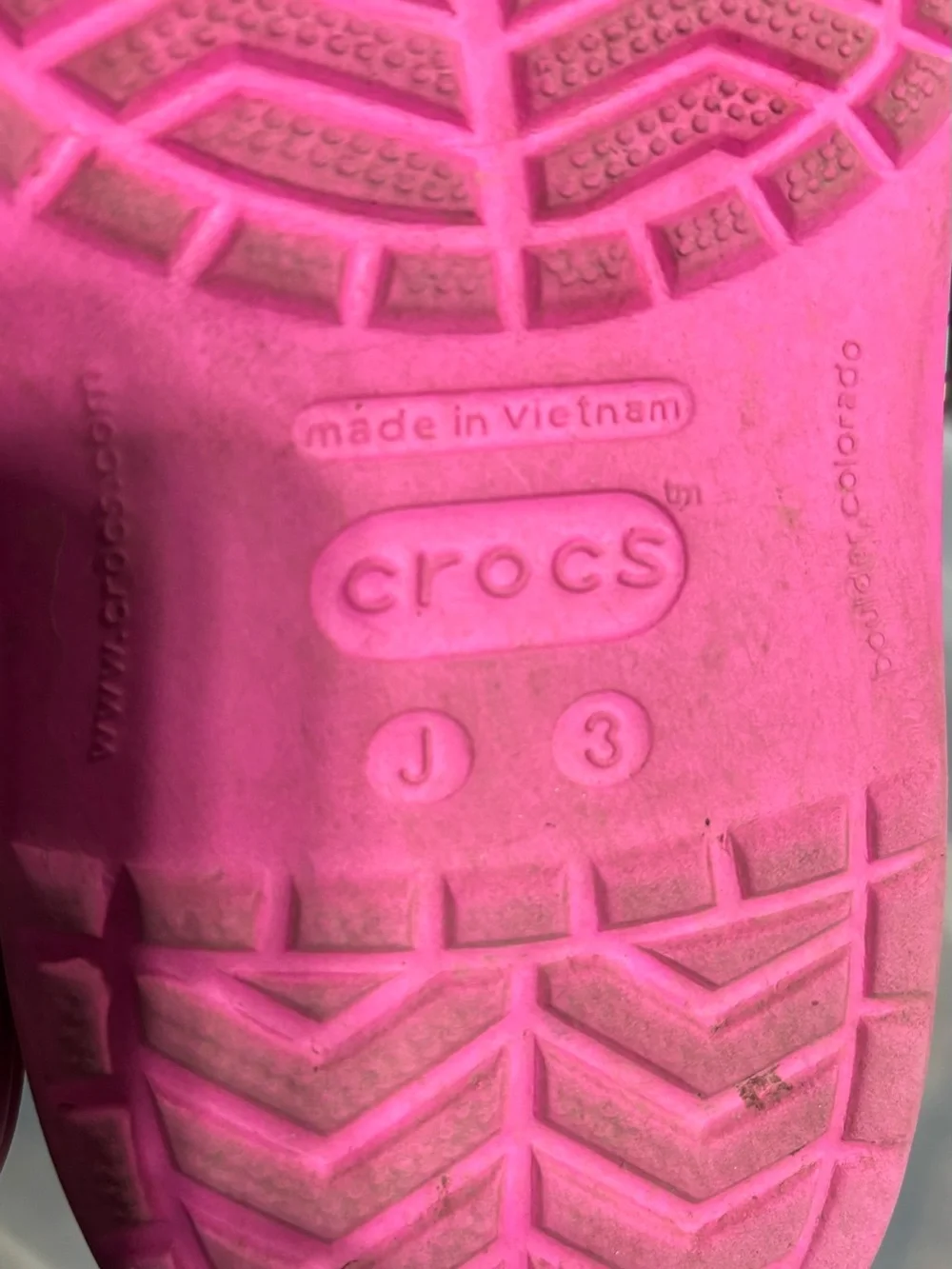 Kids Pink Butterfly Crocs size 3